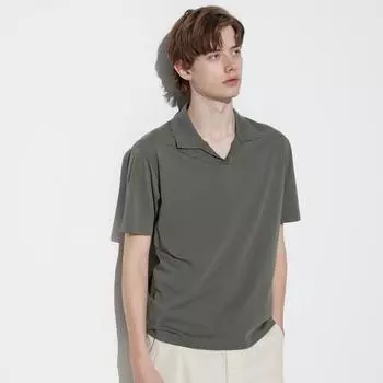 UNIQLO AiRism Хлопковая рубашка-поло Skipper с коротким рукавом
