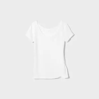 UNIQLO AiRism Т-образный вырез с U-образным вырезом (короткий рукав)