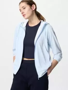 Uniqlo Airism Uv Protection Толстовка с капюшоном на молнии с принтом 60 LIGHT BLUE/WOMEN XS