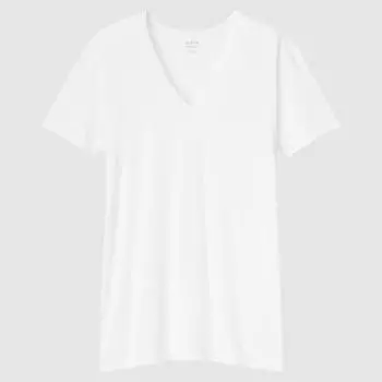 UNIQLO AiRism V-образный вырез Т-образный вырез с короткими рукавами