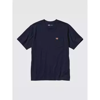 Uniqlo Архив поп-арта NY UT Графическая футболка с коротким рукавом Кит Харинг 69 NAVY/MEN XS