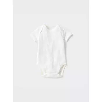 Uniqlo Bn Хлопковая сетчатая внутренняя часть боди с коротким рукавом 1p Plain 00 WHITE/BABY 70