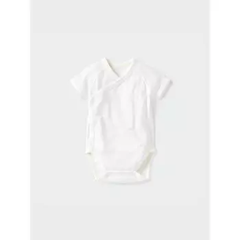 Uniqlo Bn Хлопковая сетчатая внутренняя часть боди с коротким рукавом 1p Plain 60cm 00 WHITE/BABY 60