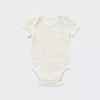 UNIQLO BN хлопковое сетчатое боди с короткими рукавами и однотонной каймой
