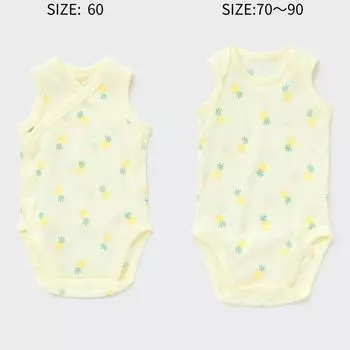 UNIQLO BN Joy Of Print Хлопковая сетчатая внутренняя боди без рукавов Ананас Cyber Yellow/60cm