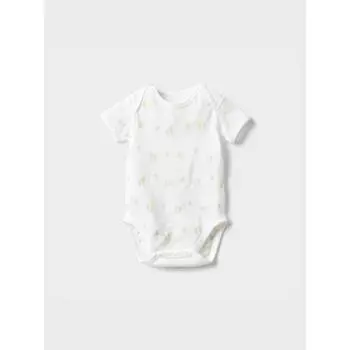 Uniqlo Bn Joy Of Print Хлопковый сетчатый внутренний комбинезон с коротким рукавом 01 OFF WHITE/BABY 70