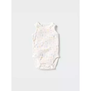 Uniqlo Bn Joy Of Print Хлопковый сетчатый внутренний комбинезон без рукавов 01 OFF WHITE/BABY 70