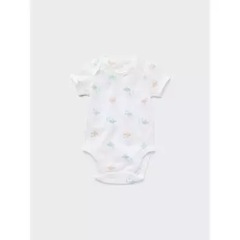 Uniqlo Bn Joy Of Print Хлопковый сетчатый внутренний комбинезон с коротким рукавом 21 LIGHT ORANGE/BABY 90