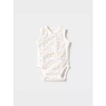 Uniqlo Bn Joy Of Print Хлопковый сетчатый внутренний комбинезон без рукавов 60 см 01 OFF WHITE/BABY 60