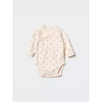 Uniqlo Боди Bn Joy Of Print с длинным рукавом и узором 60 см 30 NATURAL/BABY 60