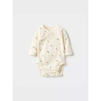 Uniqlo Боди Bn Joy Of Print с длинным рукавом и узором 60 см 01 OFF WHITE/BABY 60