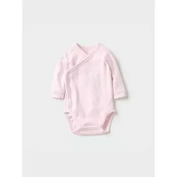 Uniqlo Боди Bn с длинным рукавом 1p Pointel 60 см 10 PINK/BABY 60