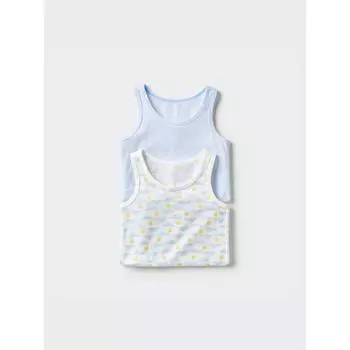 Uniqlo Bt Joy Of Print Хлопковая сетчатая майка 2 шт. 01 OFF WHITE/BABY 90