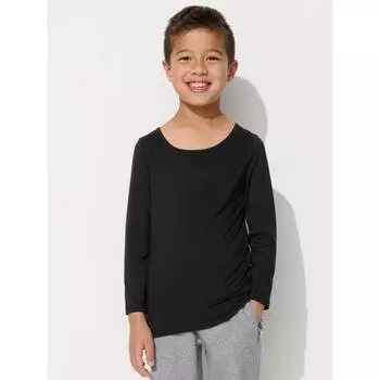 Uniqlo Детская футболка с длинным рукавом и U-образным вырезом Heat Tech 00 WHITE/KIDS 110