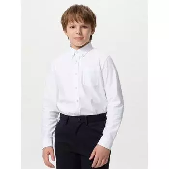 Uniqlo Детская рубашка из тонкой ткани Comfort с длинным рукавом 00 WHITE/KIDS 110