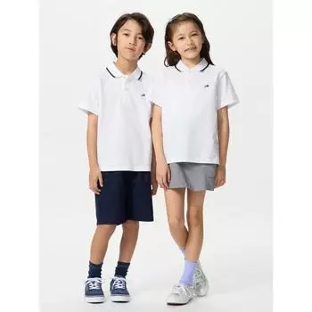 Детская рубашка-поло пике Dry Uniqlo с коротким рукавом и вышивкой 69 NAVY/KIDS 100