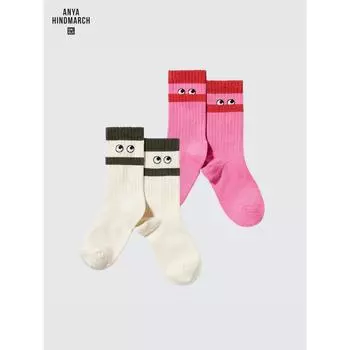 Uniqlo Детские носки Heattech 2 шт. 01 OFF WHITE/KIDS 18cm