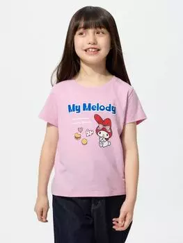 Uniqlo Девочки Sanrio Персонажи Кроп UT Графическая футболка с коротким рукавом К 11 PINK/KIDS 130