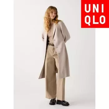 Uniqlo Длинное пальто Japan Double Face Chester 06 GRAY/S