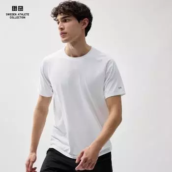 UNIQLO DRY EX с круглым вырезом, футболка с короткими рукавами