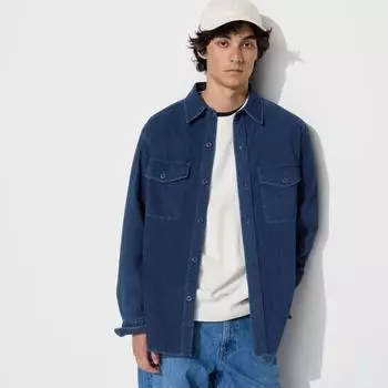 UNIQLO Джерси Джинсовая рубашка с длинными рукавами