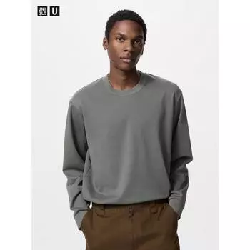 Футболка Uniqlo Airism Cotton с круглым вырезом и длинным рукавом 00 WHITE/UNISEX S