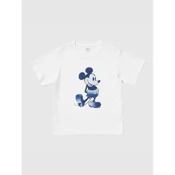 Uniqlo Футболка детская Disney In Blue UT GraphiC с коротким рукавом C 00 WHITE/KIDS 100