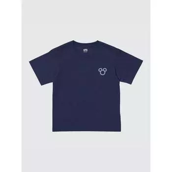 Uniqlo Футболка детская Disney In Blue UT с графическим принтом, с коротким рукавом A 68 BLUE/KIDS 110