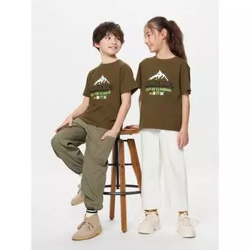 Uniqlo Футболка детская MinecraFT UT Graphic с коротким рукавом F 36 BROWN/KIDS 100