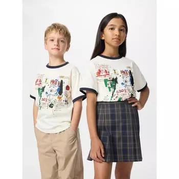 Uniqlo Футболка детская с коротким рукавом в стиле поп-арт UT BasquiaT B 01 OFF WHITE/KIDS 100