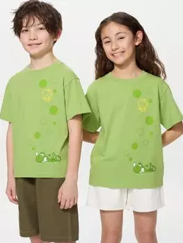 Uniqlo Футболка детская Super Mario Archive UT Graphic с коротким рукавом B 54 GREEN/KIDS 130
