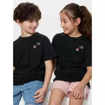 Uniqlo Футболка детская Super Mario Archive UT Graphic с коротким рукавом F 09 BLACK/KIDS 100