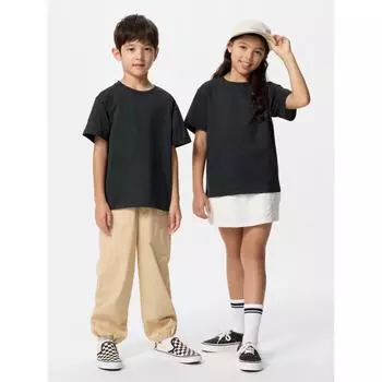 Uniqlo Футболка детская Ultra StreTch Dry Ex Crew Neck с коротким рукавом, черная 00 WHITE/KIDS 100