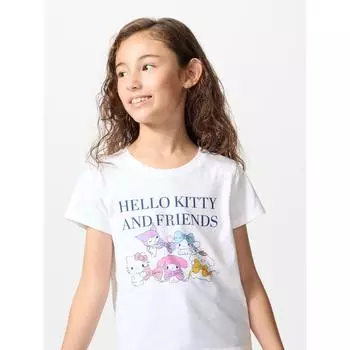 Uniqlo Футболка для девочек Sanrio Cropped UT Graphic с коротким рукавом A 00 WHITE/KIDS 100