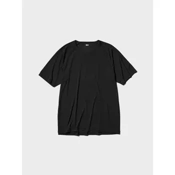 Uniqlo Футболка Dry Ex с коротким рукавом, легкая 09 BLACK/MEN S