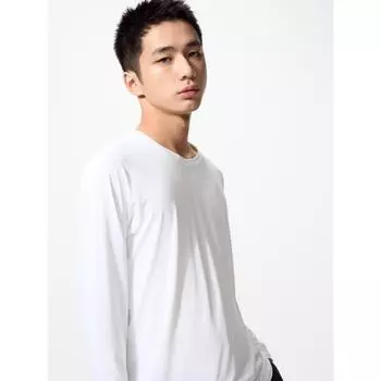 Uniqlo Футболка Japan Air RhyThm с круглым вырезом и длинным рукавом 00 WHITE/S