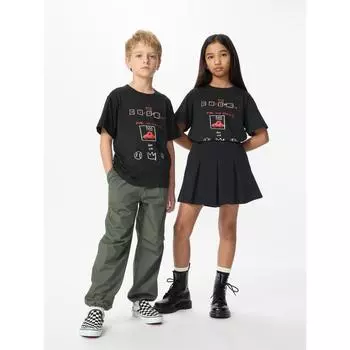 Uniqlo Футболка Kids NY Pop Art UT с графическим принтом и коротким рукавом BASQIA A 09 BLACK/KIDS 100