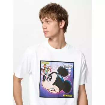 Uniqlo Футболка с коротким рукавом и принтом Микки Фейса UT D 00 WHITE/UNISEX XS