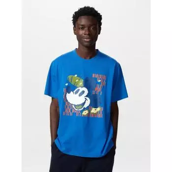 Uniqlo Футболка с коротким рукавом и принтом Микки Фейса UT B 65 BLUE/UNISEX XS