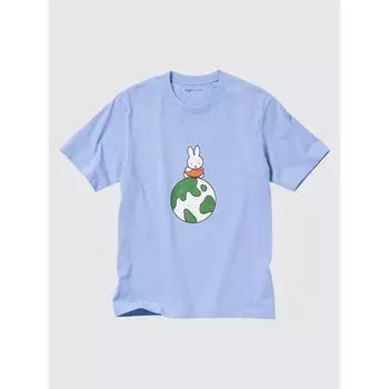 Uniqlo Футболка с коротким рукавом и рисунком «Peace For All» с обычным кроем, Дик Бруна 61 BLUE/UNISEX S