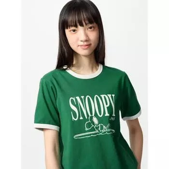 Uniqlo Футболка с коротким рукавом PeanUTs UT Graphic D 55 GREEN/WOMEN XS