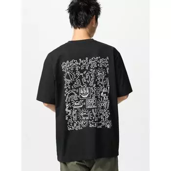 Футболка Uniqlo Ny Pop Art UT Graphic с коротким рукавом KeiTh B 09 BLACK/UNISEX XS