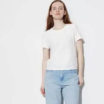 UNIQLO футболка с короткими рукавами и сборками