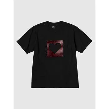 Uniqlo Футболка с принтом «Peace For All» с коротким рукавом и стандартным кроем Рей Инамото 09 BLACK/UNISEX XS