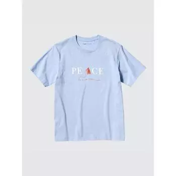 Uniqlo Футболка с принтом «Peace For All» с коротким рукавом и стандартным кроем Халед Хоссейни 60 LIGHT BLUE/UNISEX XS