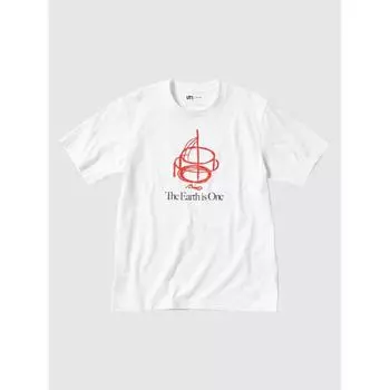 Uniqlo Футболка с принтом «Peace For All» с коротким рукавом и стандартным кроем Тадао Андо 00 WHITE/UNISEX S