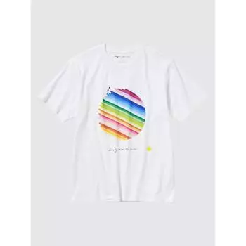 Uniqlo Футболка с принтом «Peace For All» с коротким рукавом, стандартный покрой. Муро 00 WHITE/UNISEX S