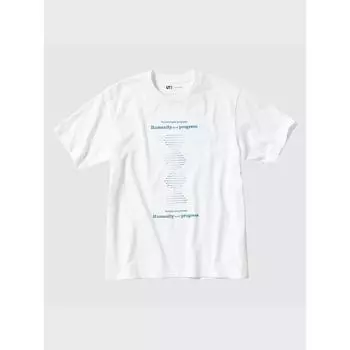 Uniqlo Футболка с принтом «Peace For All» с коротким рукавом, стандартный крой, Шинья Яманака 00 WHITE/UNISEX XL