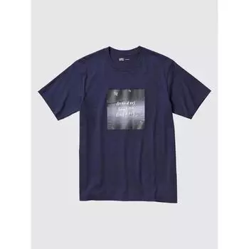 Uniqlo Футболка с принтом «Peace For All» с коротким рукавом, стандартный крой Аюму Хирано 69 NAVY/UNISEX S
