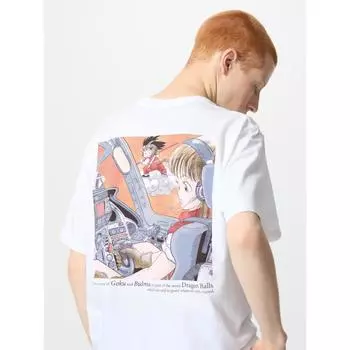 Uniqlo Футболка с рисунком Dragon Ball UT, короткий рукав B 00 WHITE/UNISEX XS